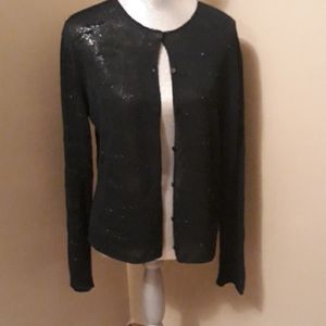 Jones New York Navy Blue Embellished Sweater